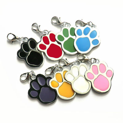 comprare Forma della zampa 25mm Tag di identificazione del cane Pendente Noiseless Dog Tags fabbricazione online