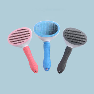 comprare Pellettino per animali domestici pettine grigio per cani spazzola da pulizia auto-pulita slicker portatile logo personalizzato fabbricazione online