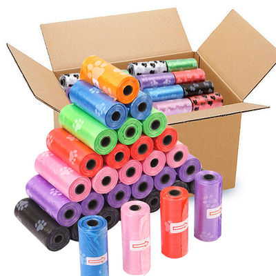 comprare Sacchetti di cacca per cani compostabili in HDPE Rosa rosso viola Sacchetti biodegradabili per animali domestici fabbricazione online