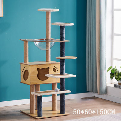 comprare Giocattoli per gattiTasse personalizzate Albero da gatto in legno con case da graffi e giochi fabbricazione online