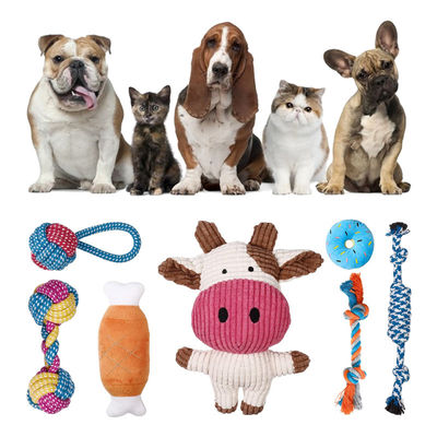 comprare Cat Sound Plush Toy Set Silicone Rope Interattivo Dog Plush Toys fabbricazione online