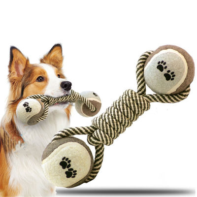 comprare Dog Rope Toy Medi e Large Toy Dumbbells Tennis Ball Cotton Rope Dog Chew Toy fabbricazione online