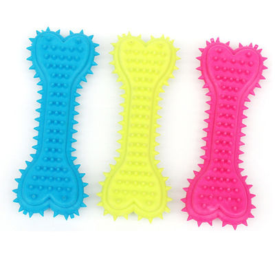 comprare Dogs Pet Durable Rubber Molar Bone Shape Toothbrush Stick Clean Treat Dog Bit Chew Toy fabbricazione online
