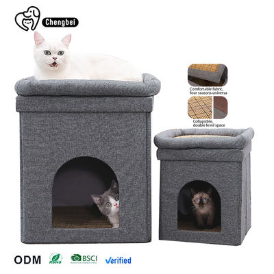 comprare Cat Climbing Frame Folded Double Cool Cat Litter Cathole Platform lussuoso e confortevole fabbricazione online