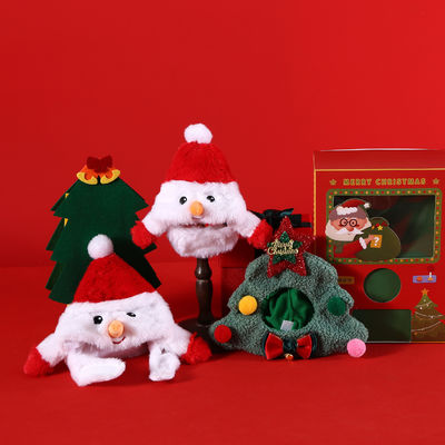 Cappello per animali da compagnia Cappello da cappello per Babbo Natale Cartone Albero di Natale Disegno Accessoiri per gatti Stagione