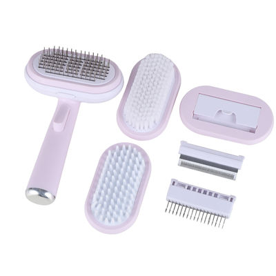 Sgomberamento dei capelli Pin Comb Pet Grooming Kit Self Cleaning Slicker Brush Shedding Tool