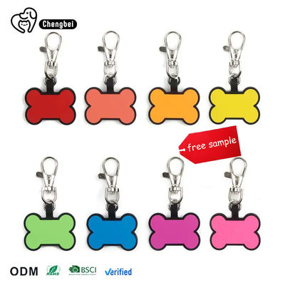 Rose Orange Blank Dog ID Tags Tag di nome in silicone per cani personalizzati