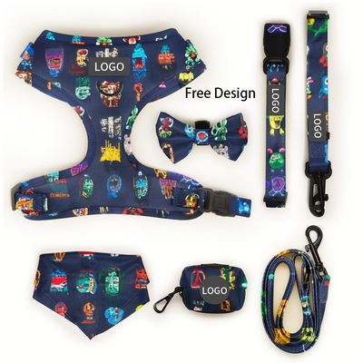 Custom Logo Print Pattern Personal Pet Harness Set con decorazione Bowknot e design impermeabile