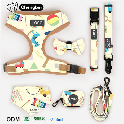 Disegnatori di modelli personalizzati Set di imbracatura per animali da compagnia in poliestere reversibile