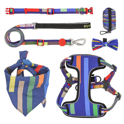 Colori personalizzati Dog Harness Logo Riflettente Reversibile Collare di lusso per animali da compagnia Arnesto e guinzaglio Set per cani extra grandi