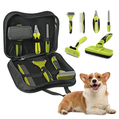 Set di spazzole per cani personalizzato Kit di pulizia per animali domestici 6 in 1 Strumento di cura per animali domestici