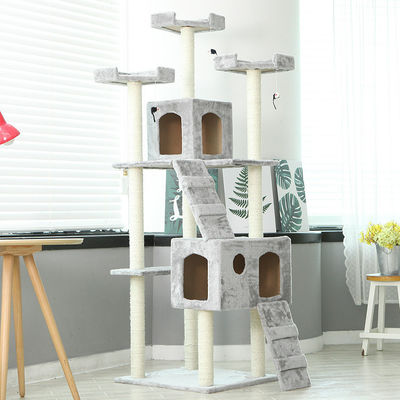 OEM ODM Cat Scratcher Bianco Climber Cat Scratcher Plush Casa sull'albero