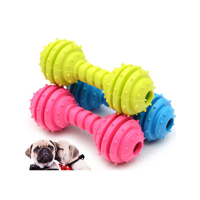 Colorevole forma ossea TPR giocattolo per cani per animali adatti a tutte le stagioni Barbell Dog Chew Toy