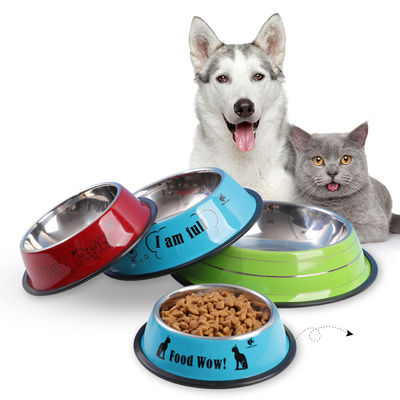 Pet Bowl Materiale in acciaio inossidabile antiscivolo Sublimazione personalizzataCuppe di pulizia facile