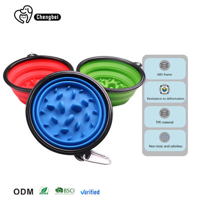 Pet Cat Slow Feeder Silicone Portatile Pieghevole Collapsible Dog Bowl Attività all'aria aperta