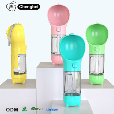 Dispenser d'acqua per animali da compagnia pieghevole 4 in 1 bottiglia per cani resistente alle perdite 300/500ml portabile cucciolo da viaggio