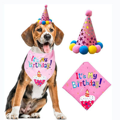 Pet Party Decoration Set Dog Bandana Cappello cravatta Palloni Forniture Happy Cake Topper Stoffa